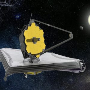 Computer-generated illustration of the James Web Space Telescope.